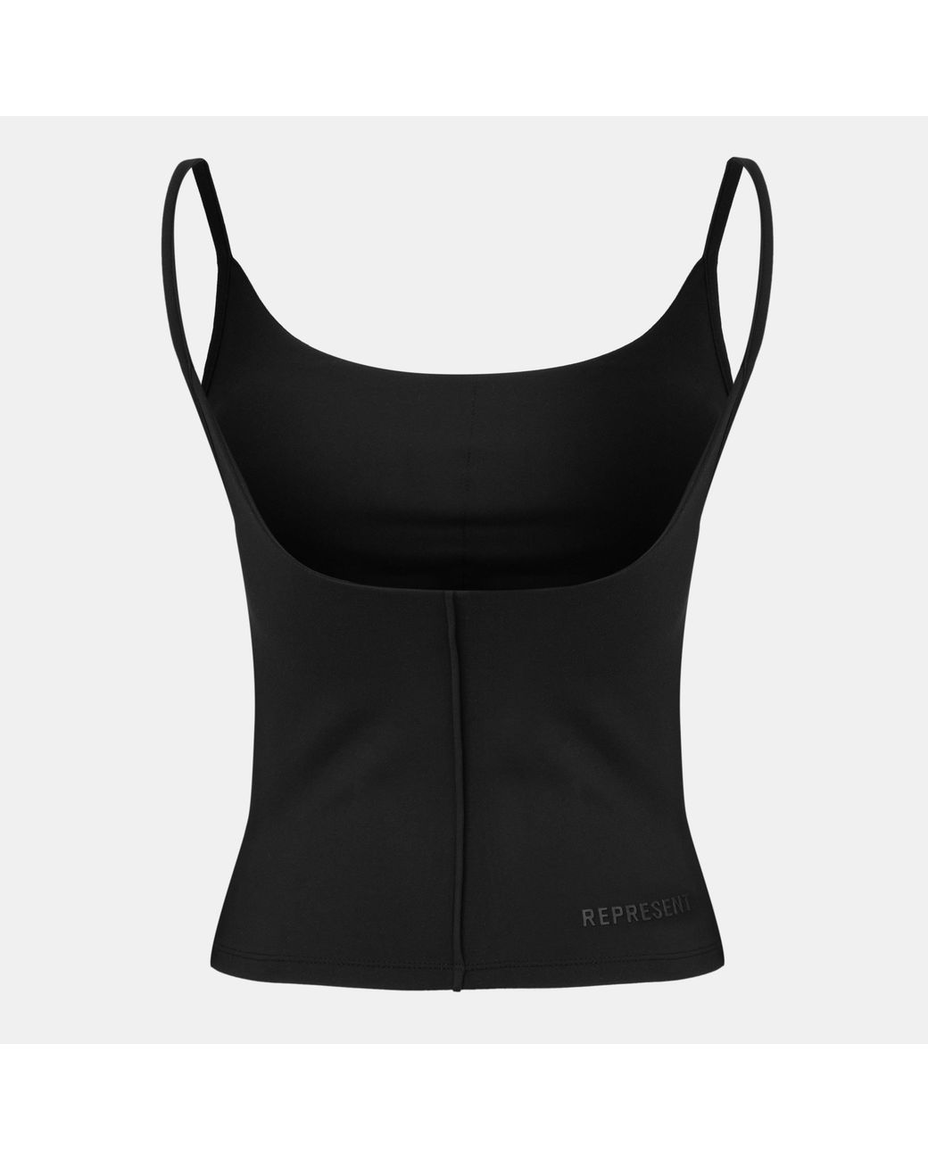 Represent Black Built-In Bra Four-Way Stretch Crop Top
