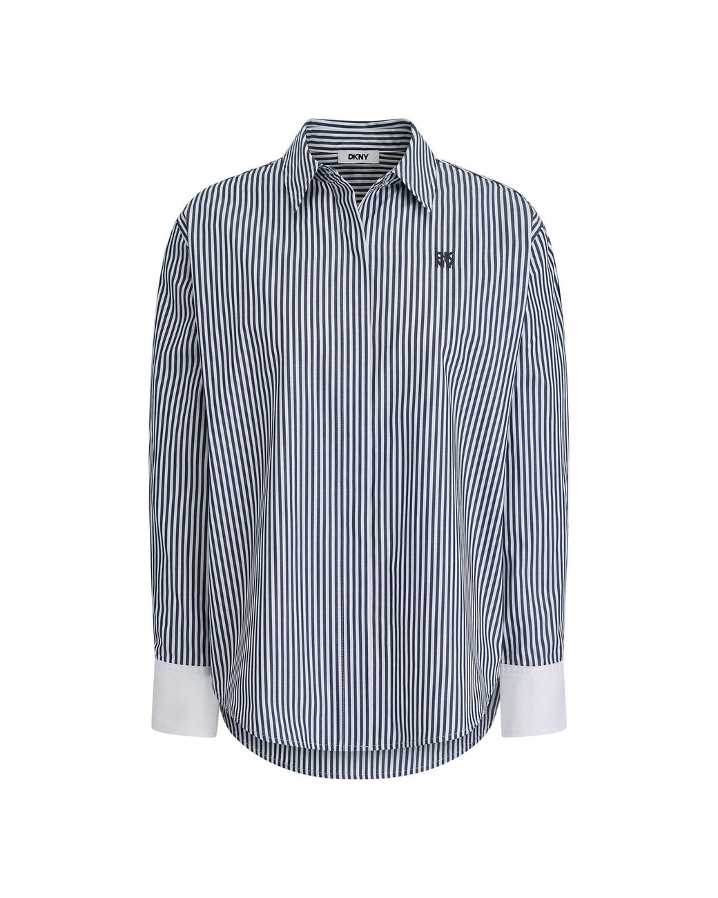 DKNY Gray Long Sleeve Patterned Shirt