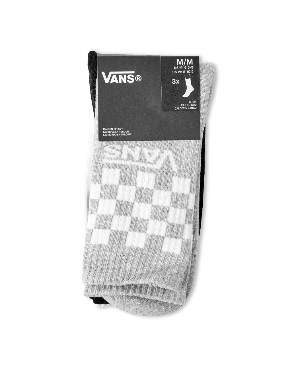 Vans Black Check Crew Socks for men