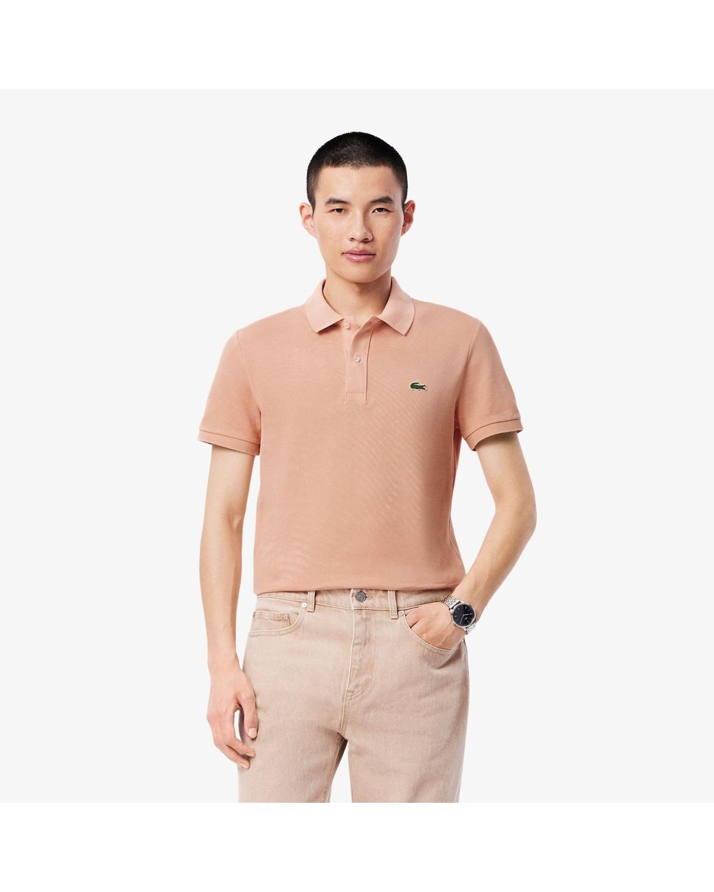 Lacoste Pink Slim-Fit L.12.12 Pique Polo Shirt for men