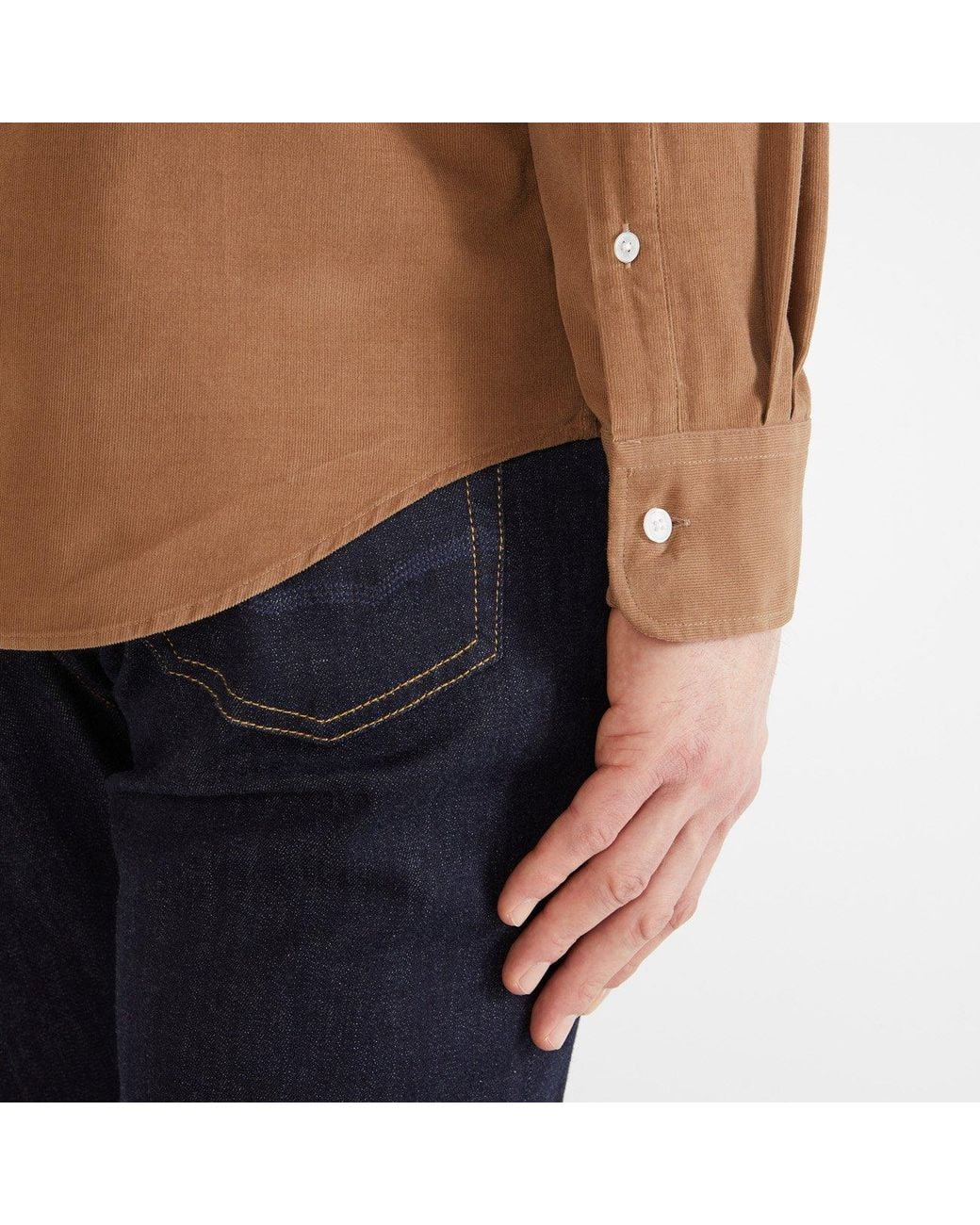 Eden Park Natural Plain Velvet Shirt for men
