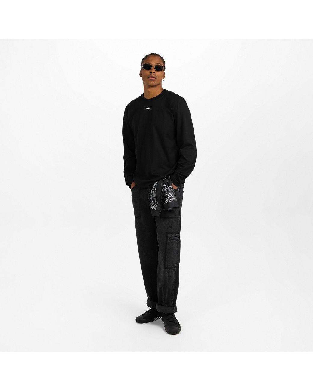Off-White c/o Virgil Abloh Blue Brick Skate T Long Sleeve T-Shirt for men