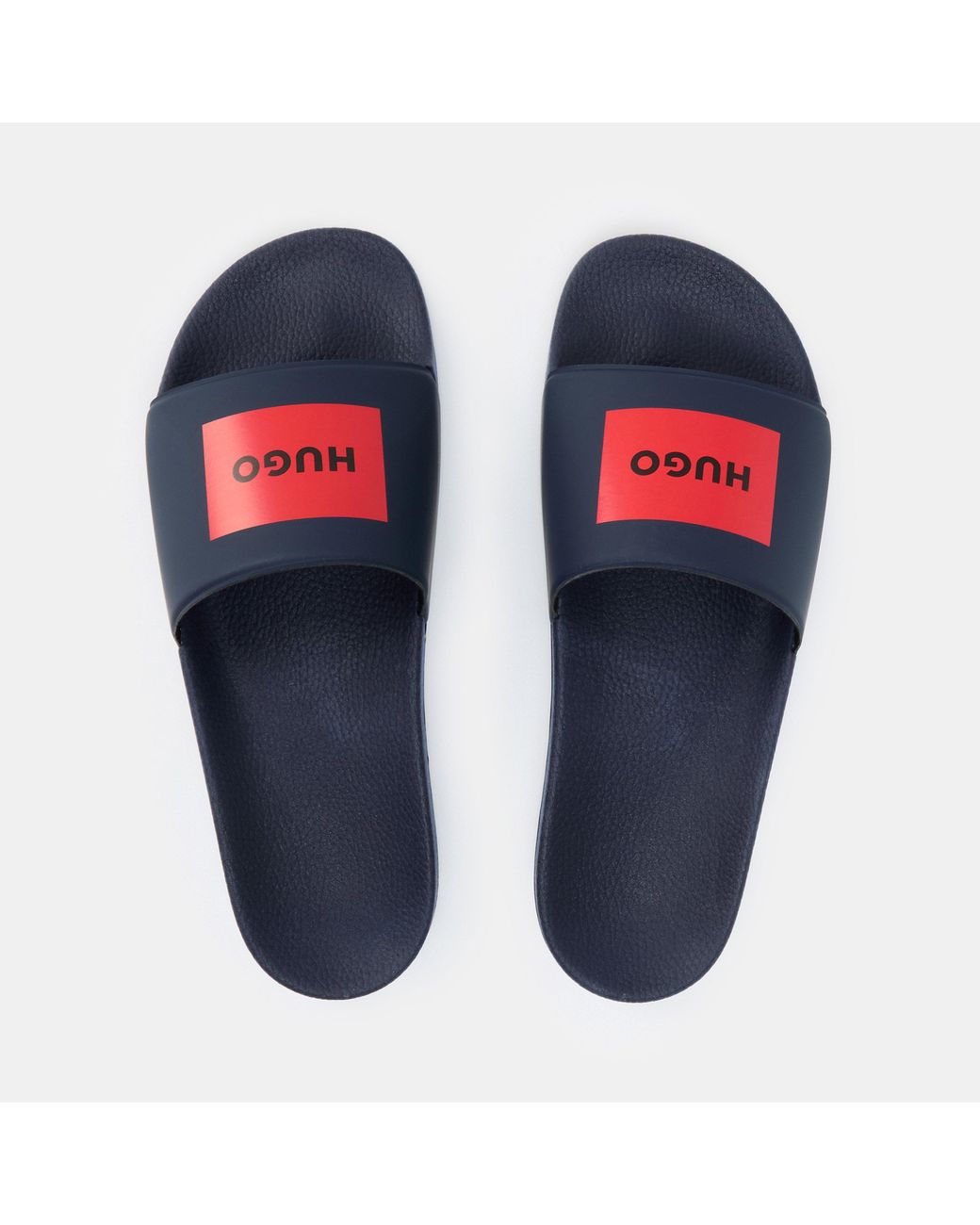 HUGO Blue Timein Logo Sliders for men
