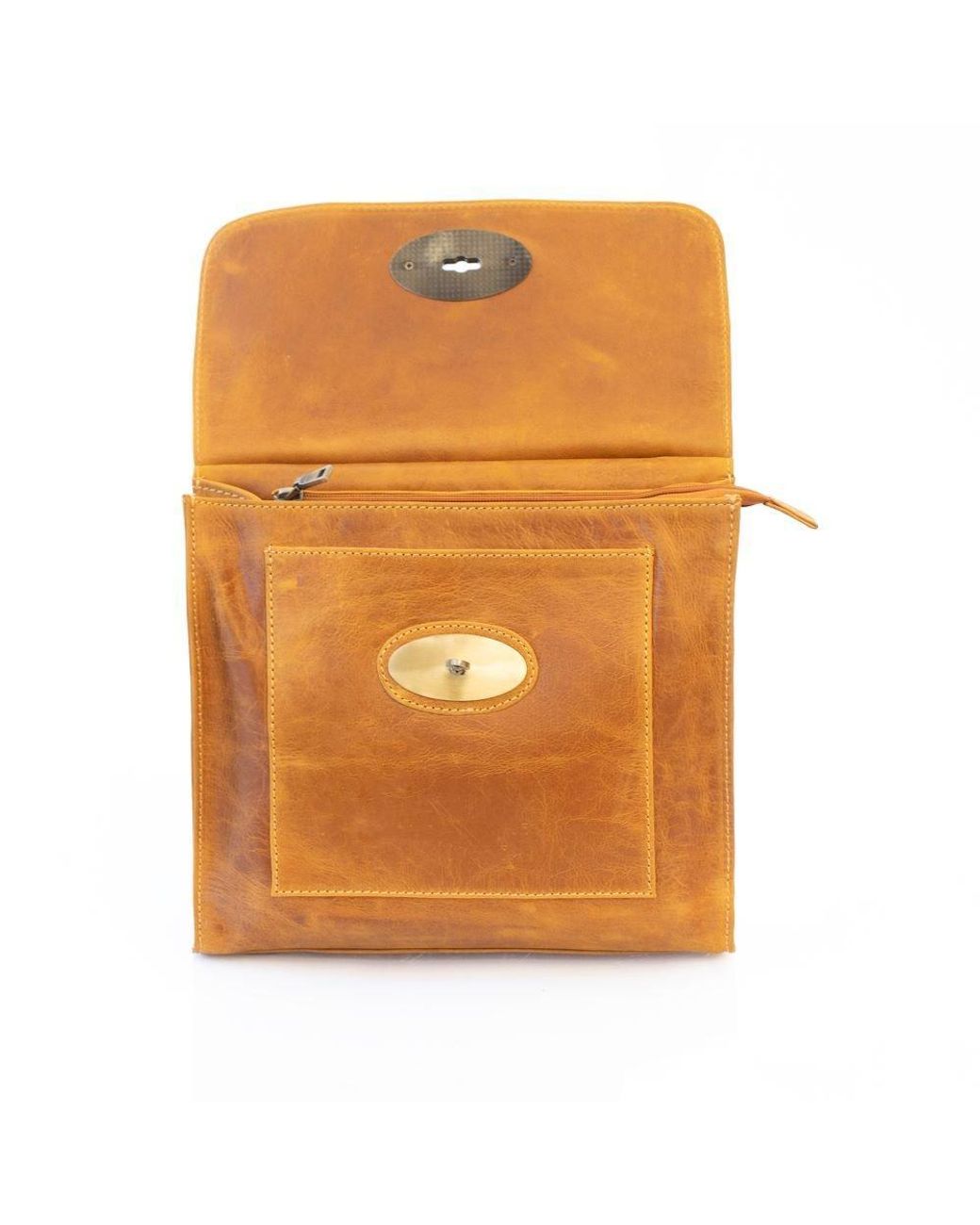 PRIMEHIDE Leather Orange Columbia Leather Crossbody Bag