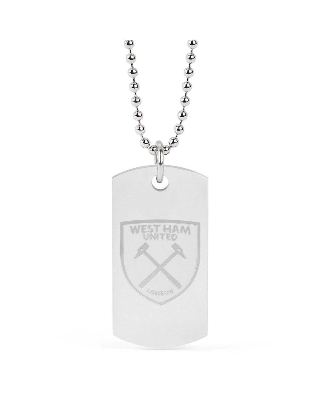 Team White Officially Licensed Stainless Steel Dog Tag And Ball Chain