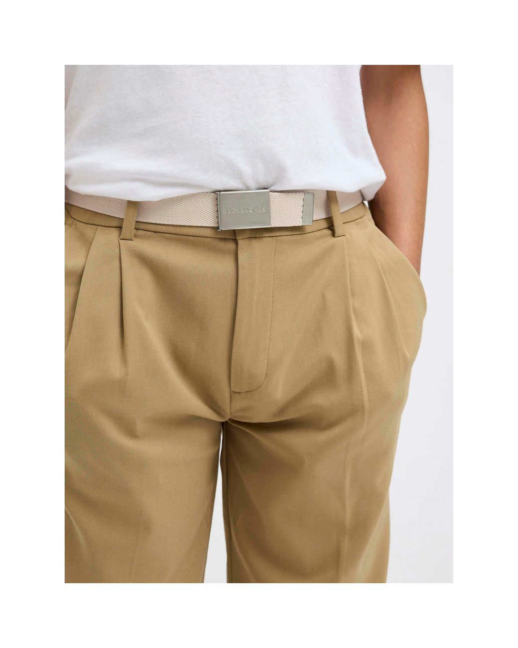Jack & Jones White London Woven Belt for men