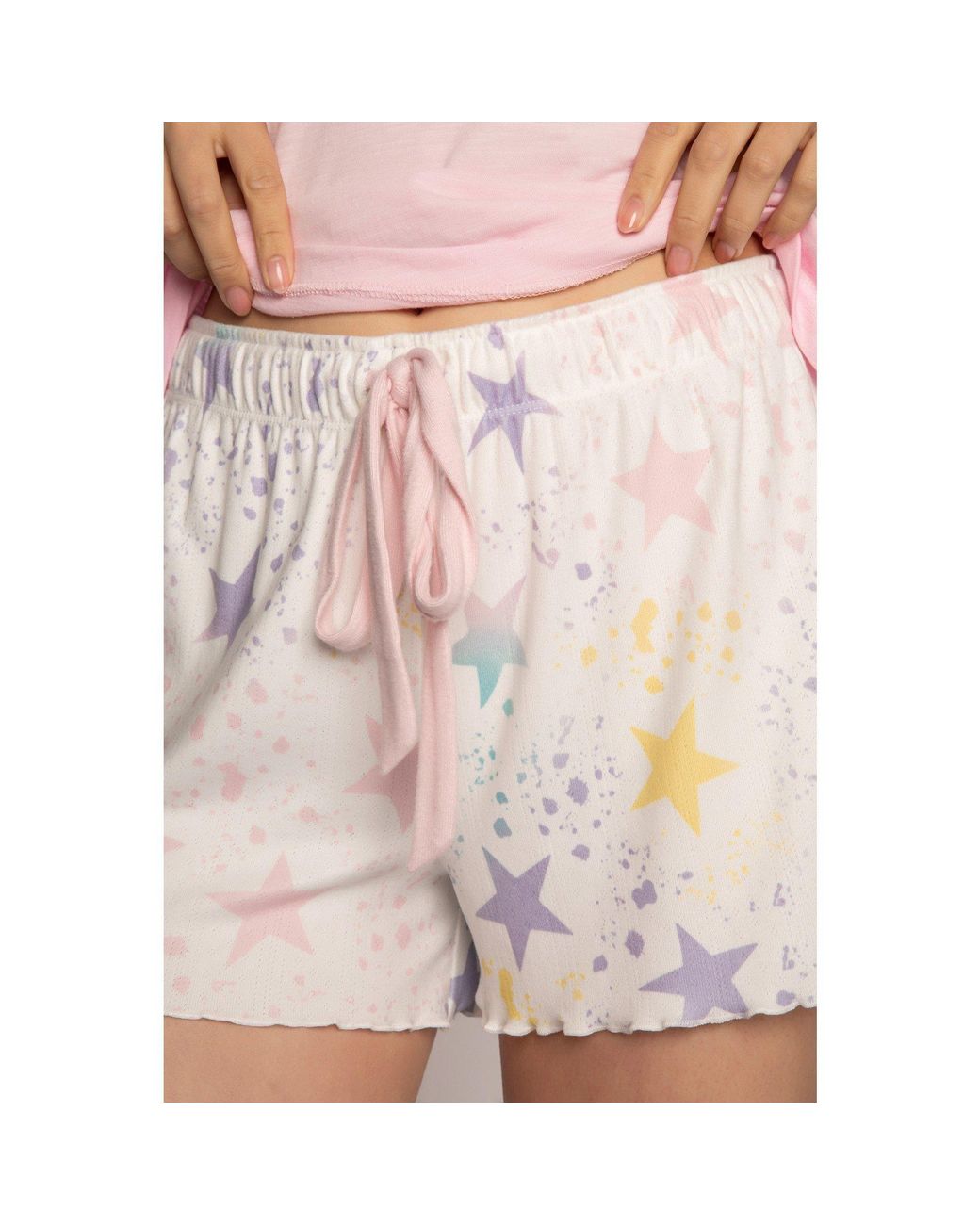Pj Salvage Pink Pointelle Knit Short