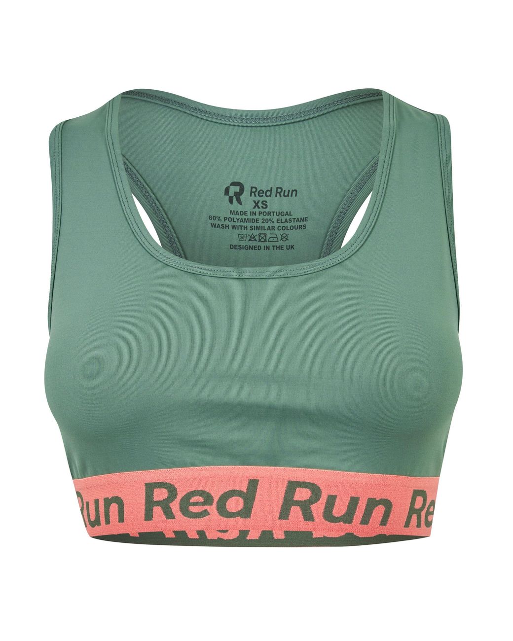 Red Run Green Sports Bra Top