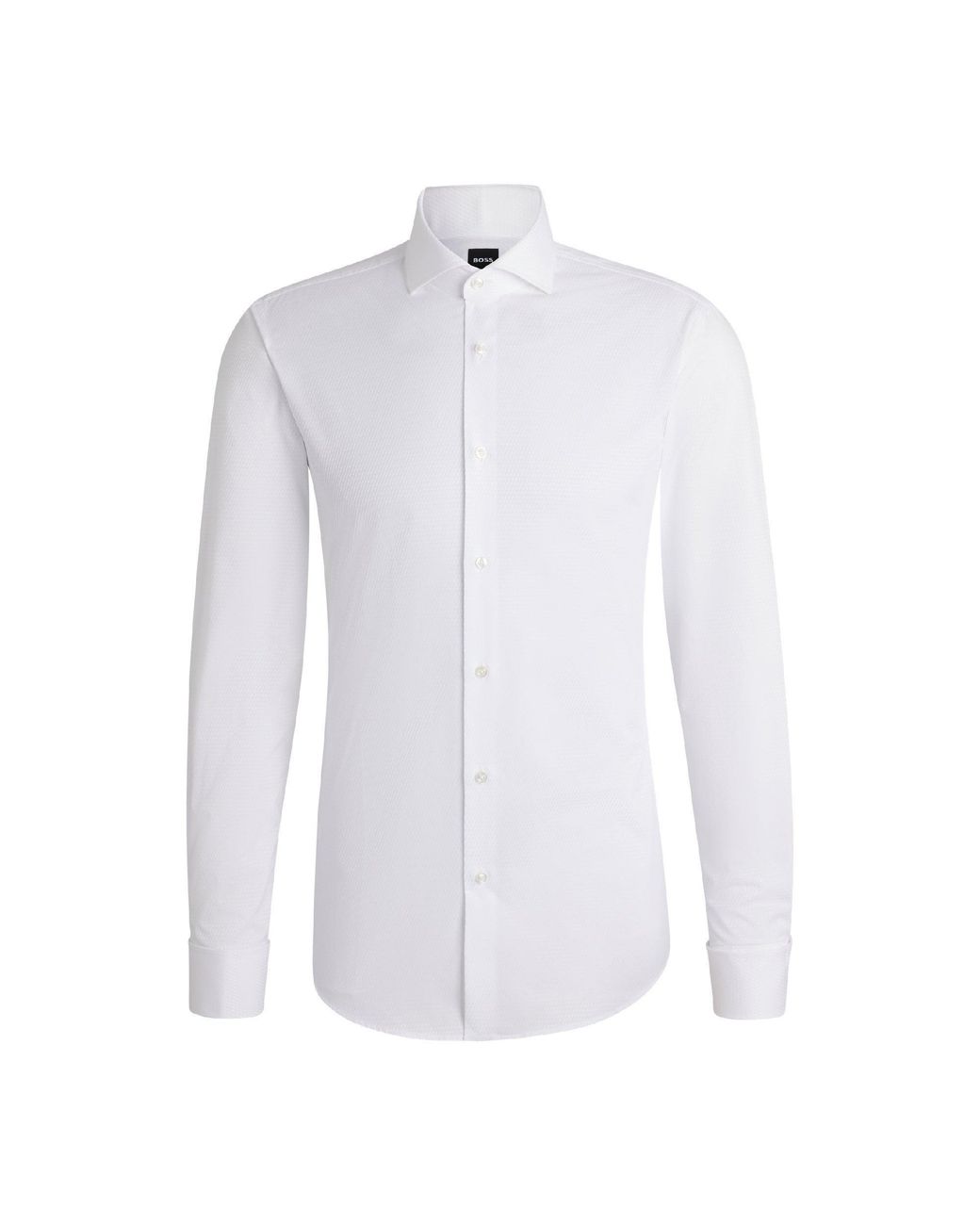 Boss White Long Sleeve Oxford Shirt for men
