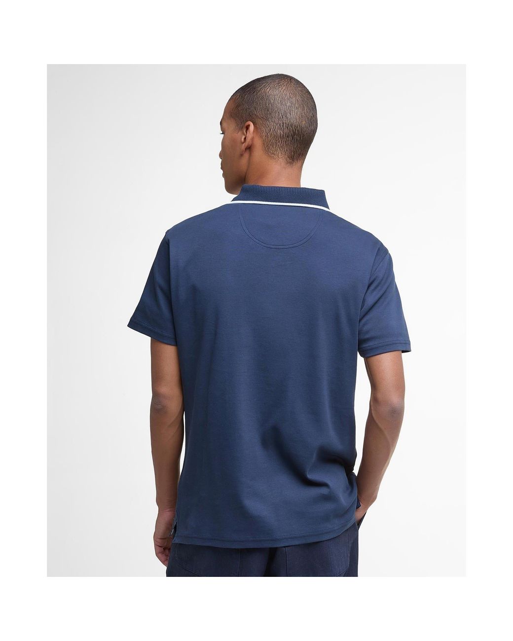 Barbour Blue Hackney Tailored Short-Sleeved Polo Shirt for men