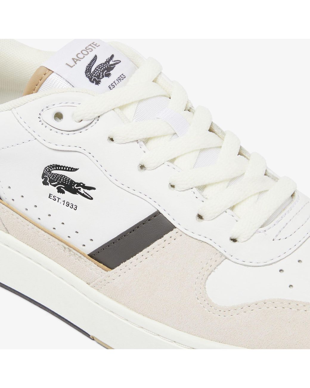 Lacoste White T-Clip Set Leather Court Trainers Size 9 for men