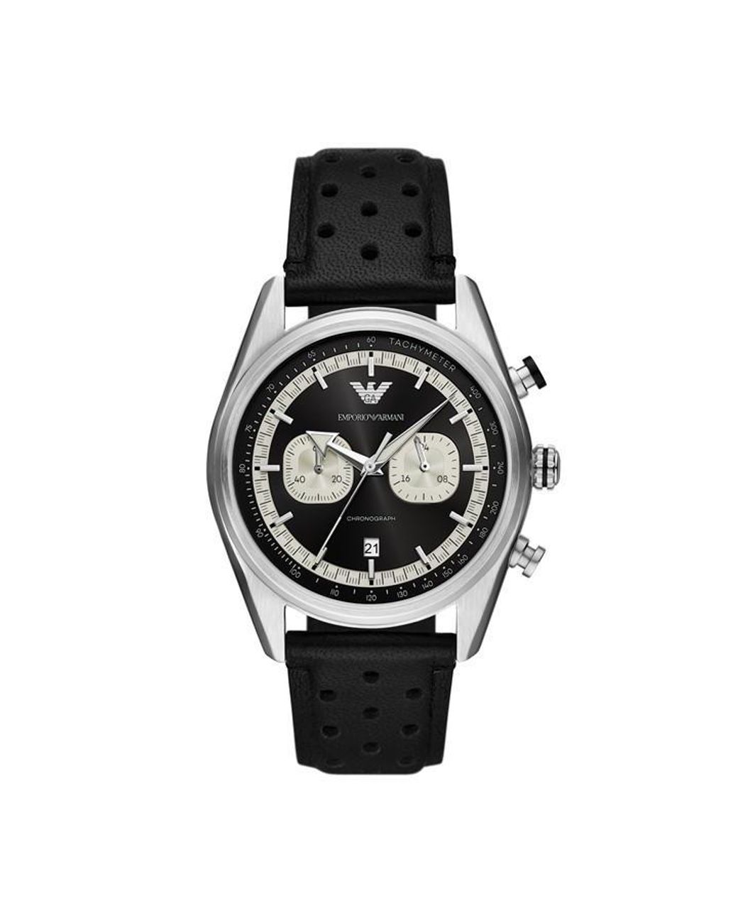 Emporio Armani Chronograph Watch in Black for Men Lyst UK