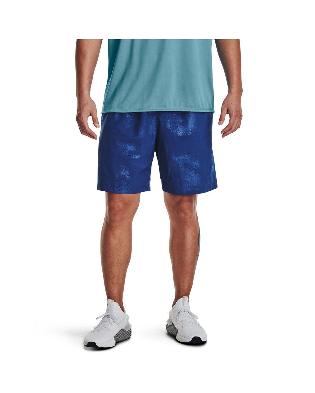Under Armour Blue Woven Emboss Gym Shorts for men