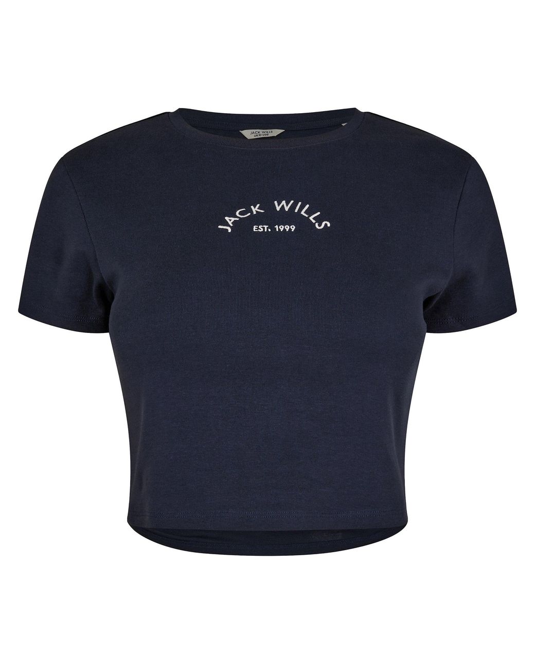 Jack Wills Blue Cropped Baby Tee Ladies