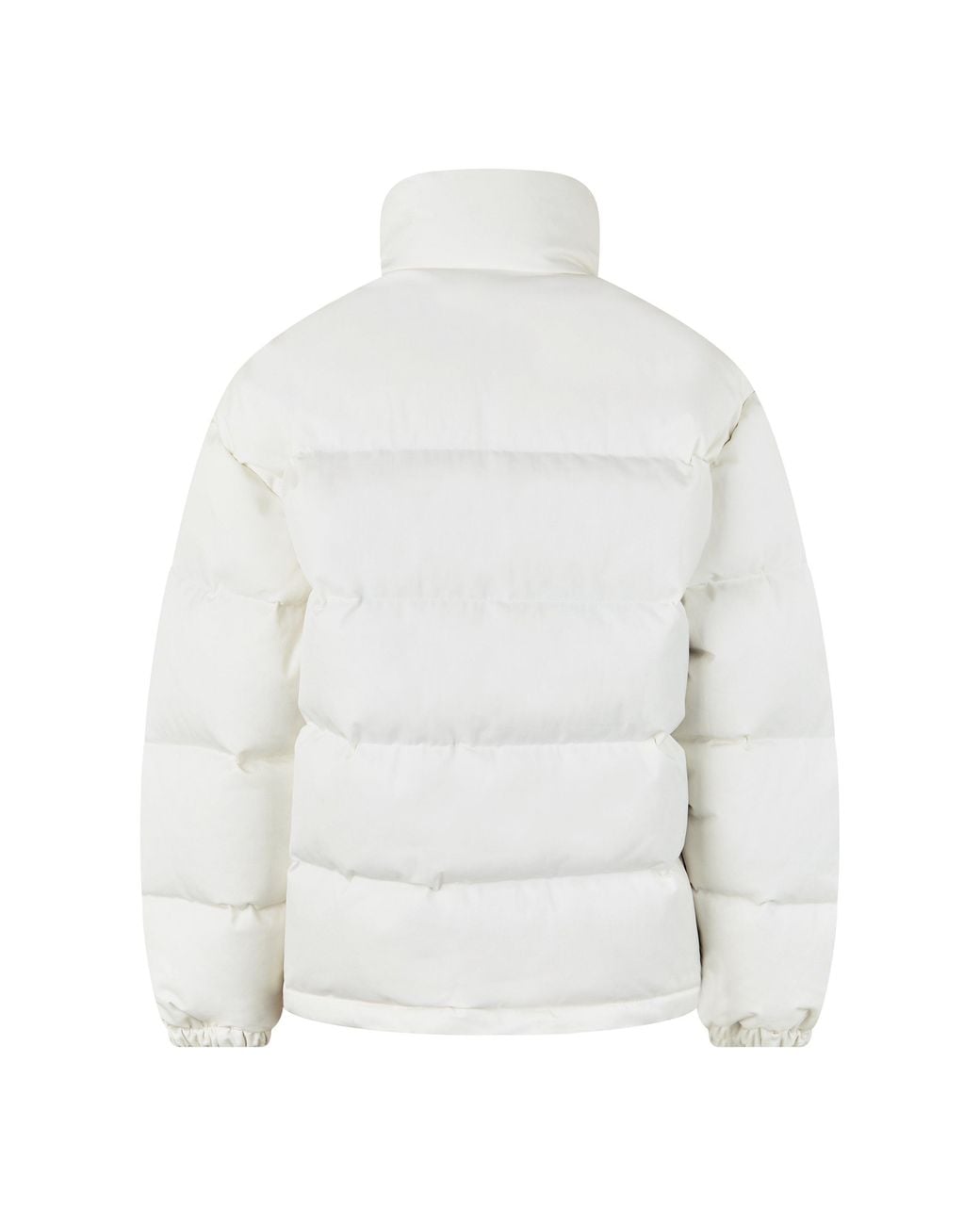 Gucci White Twill Bomber Water Resistant Goose Down Stand Collar Short Puffer Jacket