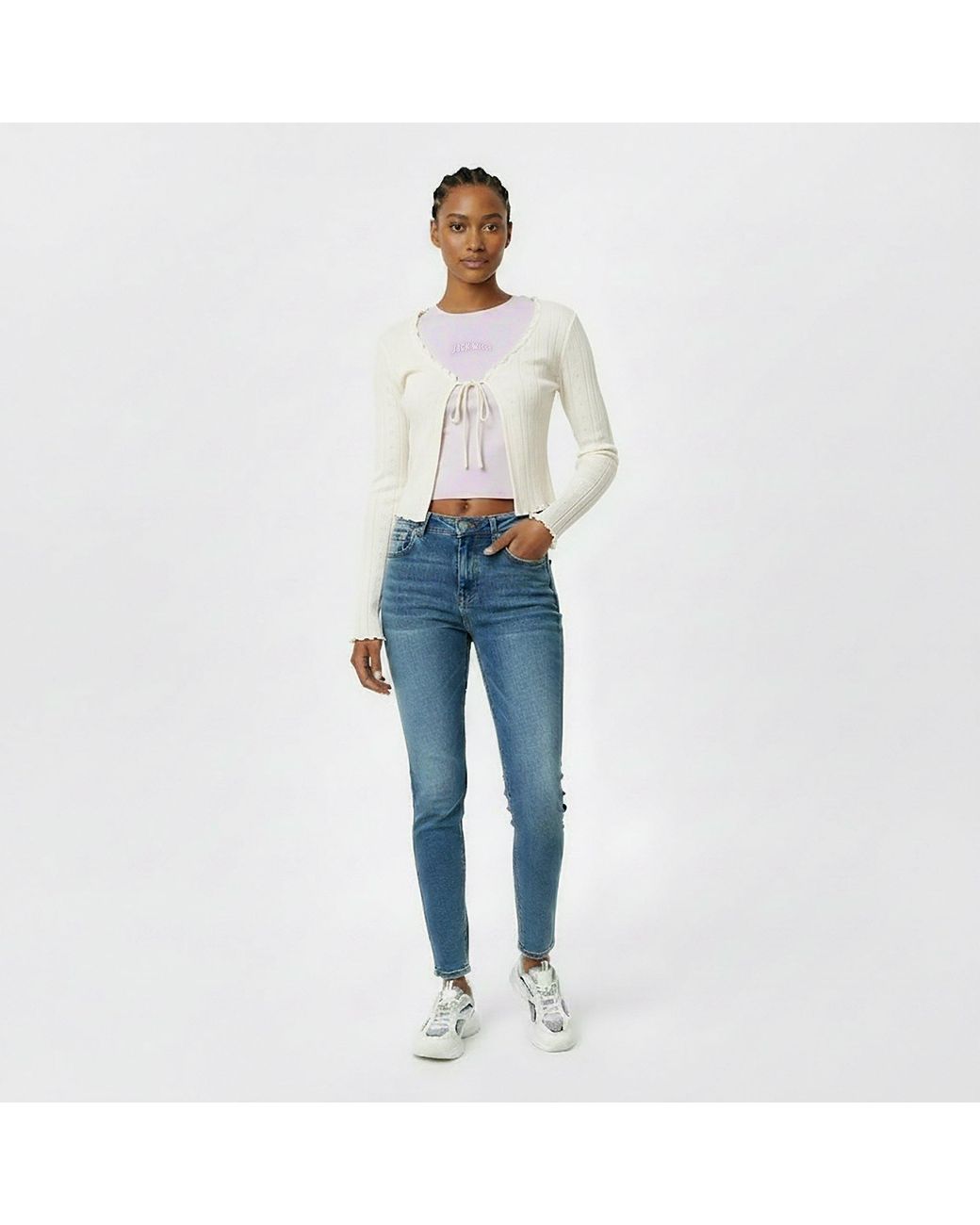 Jack Wills Purple Graphic Cap-Sleeved Crop Top