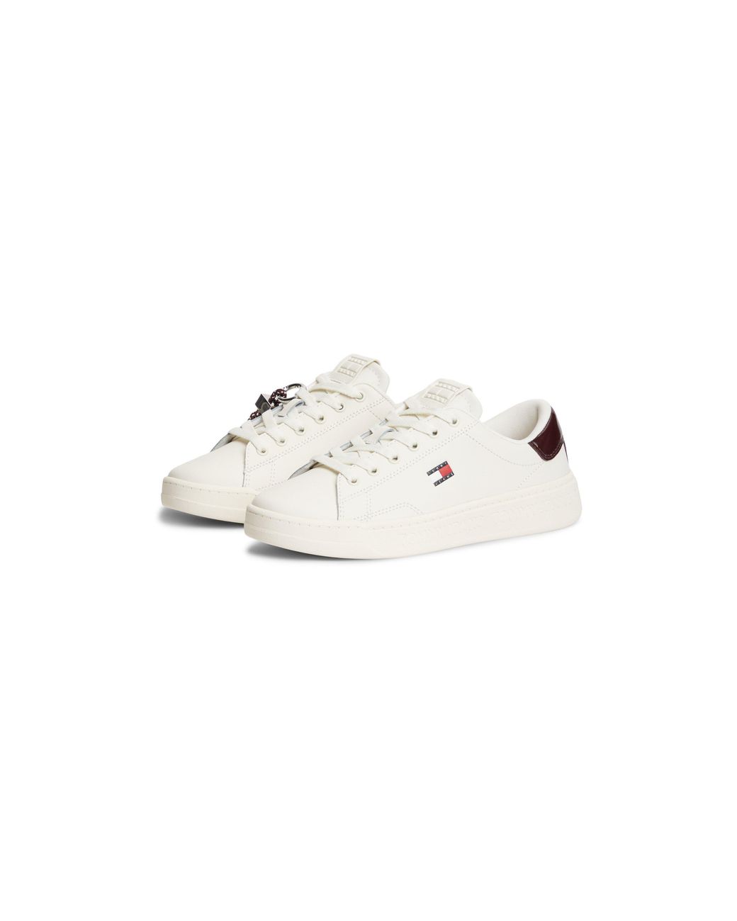 Tommy Hilfiger White Logo Leather Low-Top Trainers