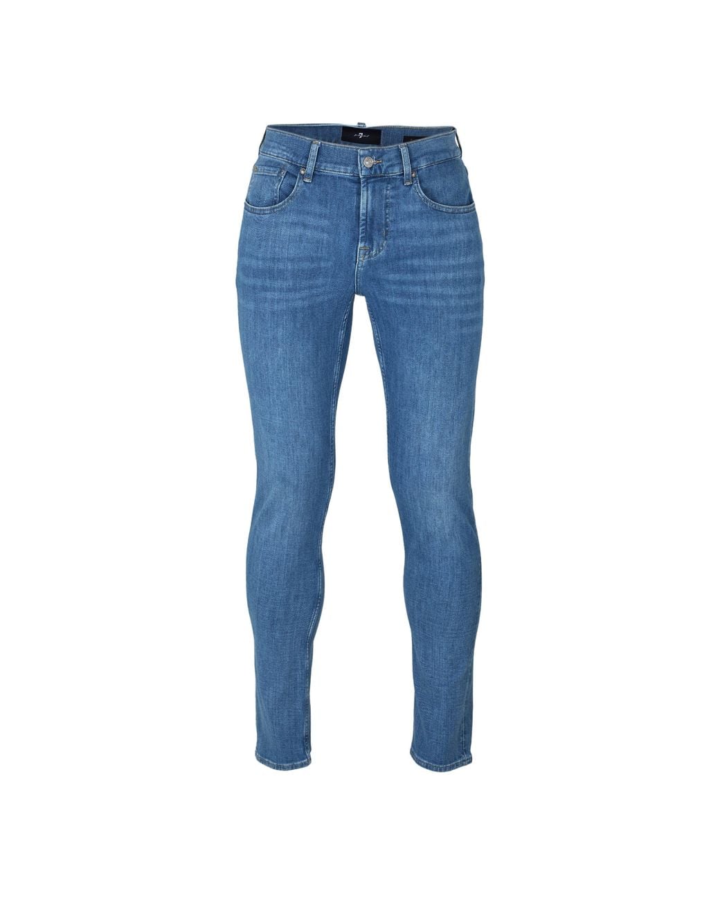 7 For All Mankind Blue Tapered Jeans for men