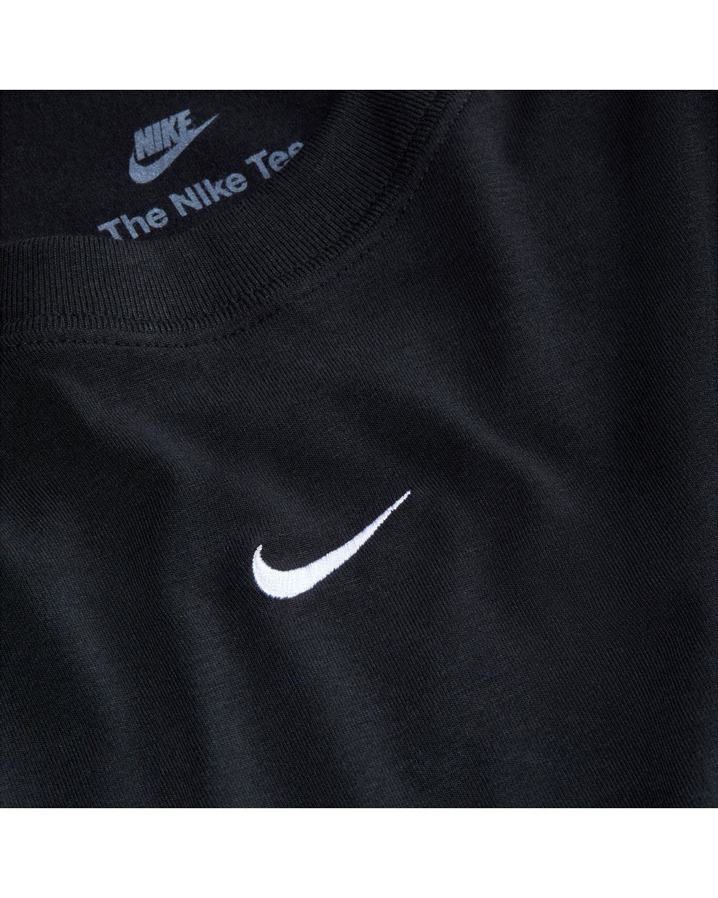 Nike Black Sportswear Club Chill Knit Mod Crop T-Shirt