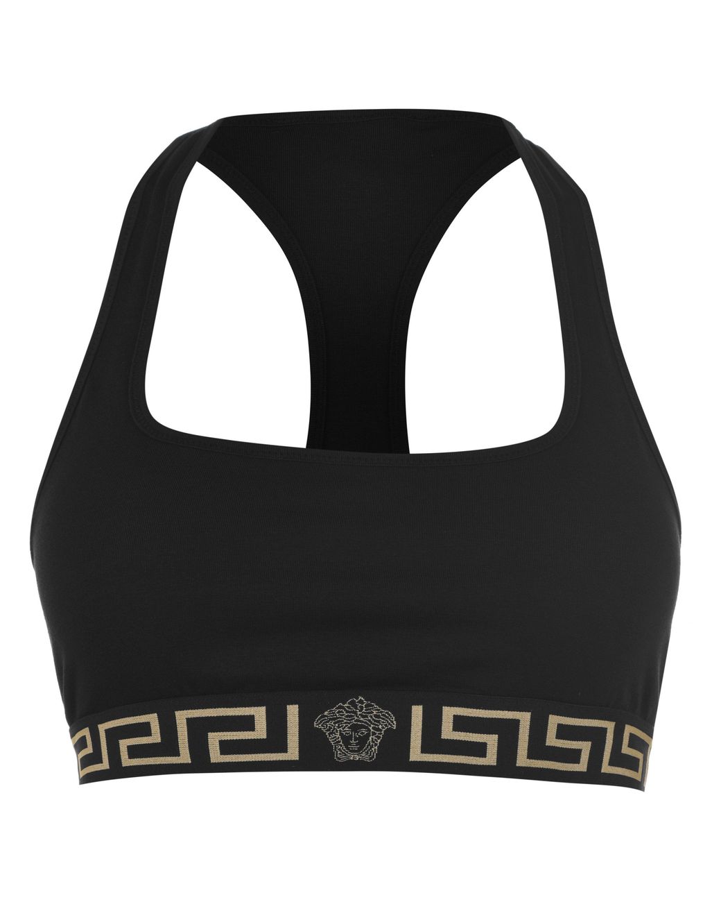 Versace Black Greca Border Sports Bra