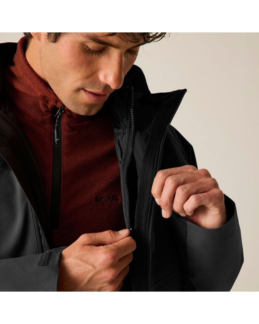 Regatta Black Wentwood Waterproof 3-In-1 Jacket for men