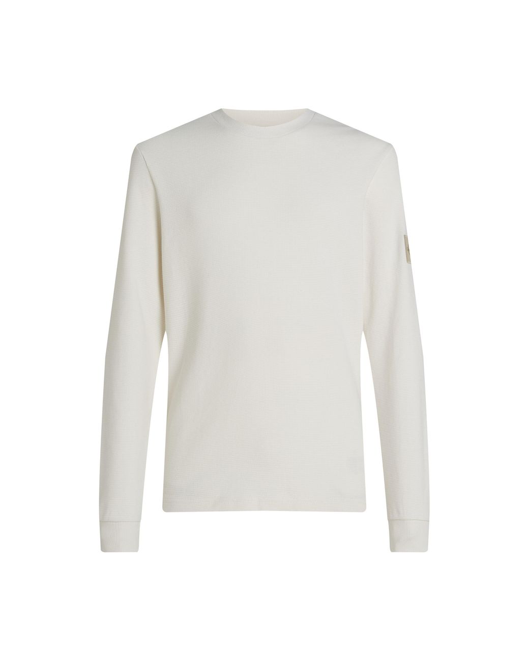 Calvin Klein White Waffle Long Sleeve Top for men