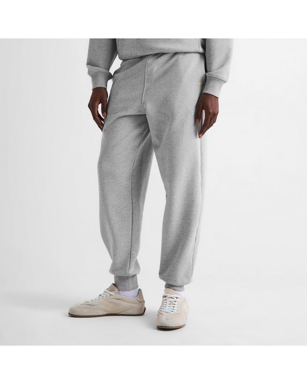 AMI Gray Closed Hem Fleece Joggers for men