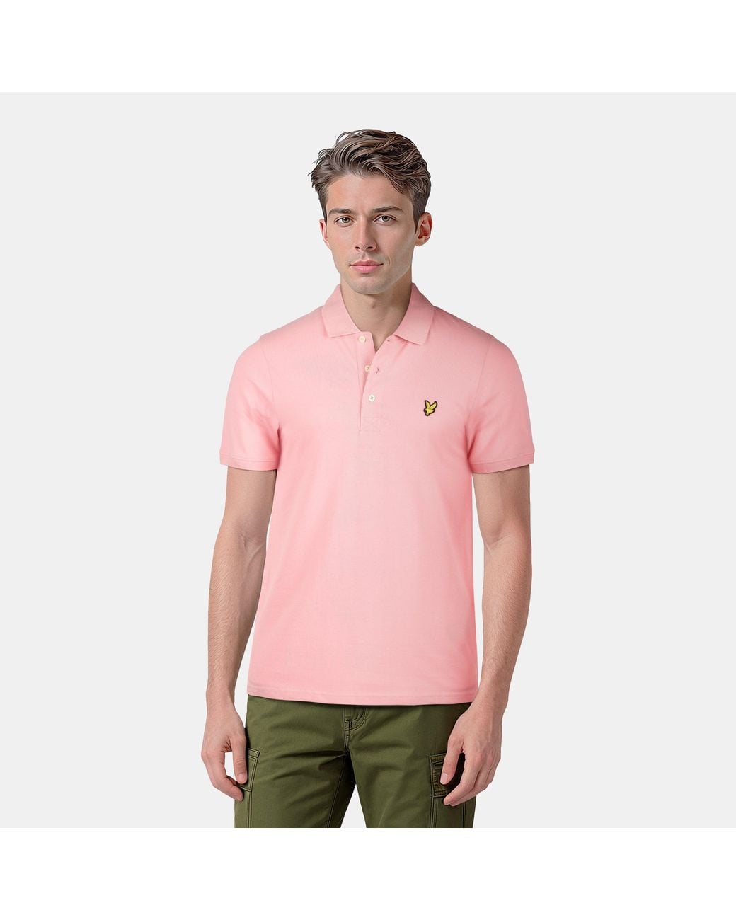 Lyle & Scott Pink Basic Short Sleeve Polo Shirt for men