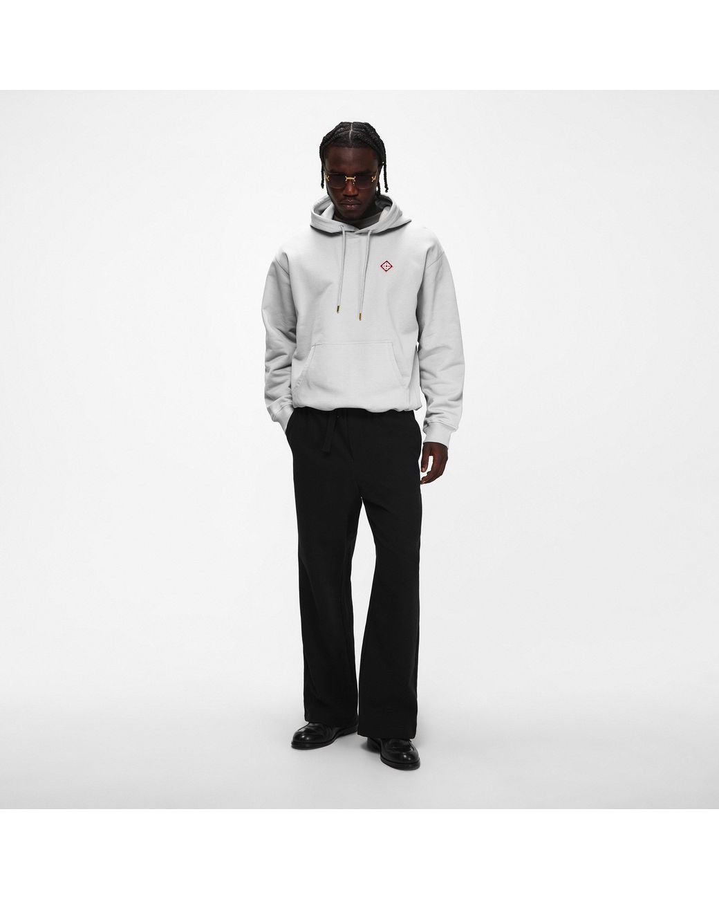 Casablanca Gray Classic Logo Pull Over Hoodie for men