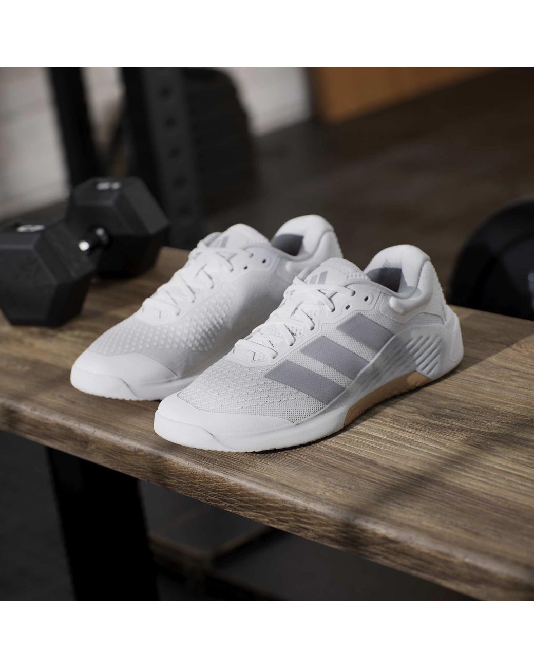 Adidas White Dropset 4 Pwr Training Shoes for men