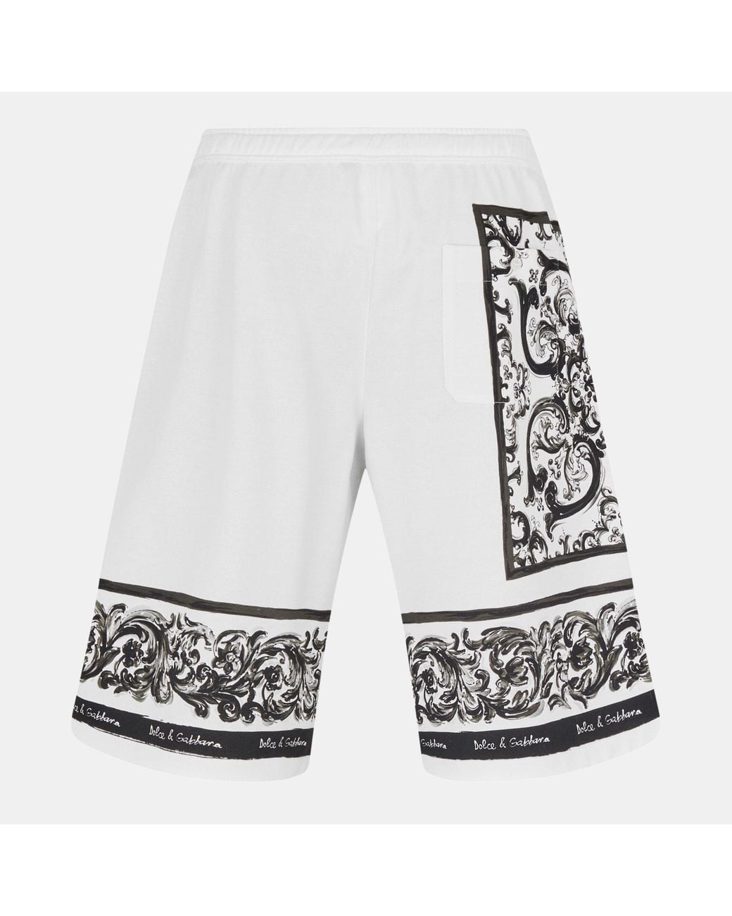 Dolce & Gabbana White Woven Tailored Fit Tracksuit Shorts for men