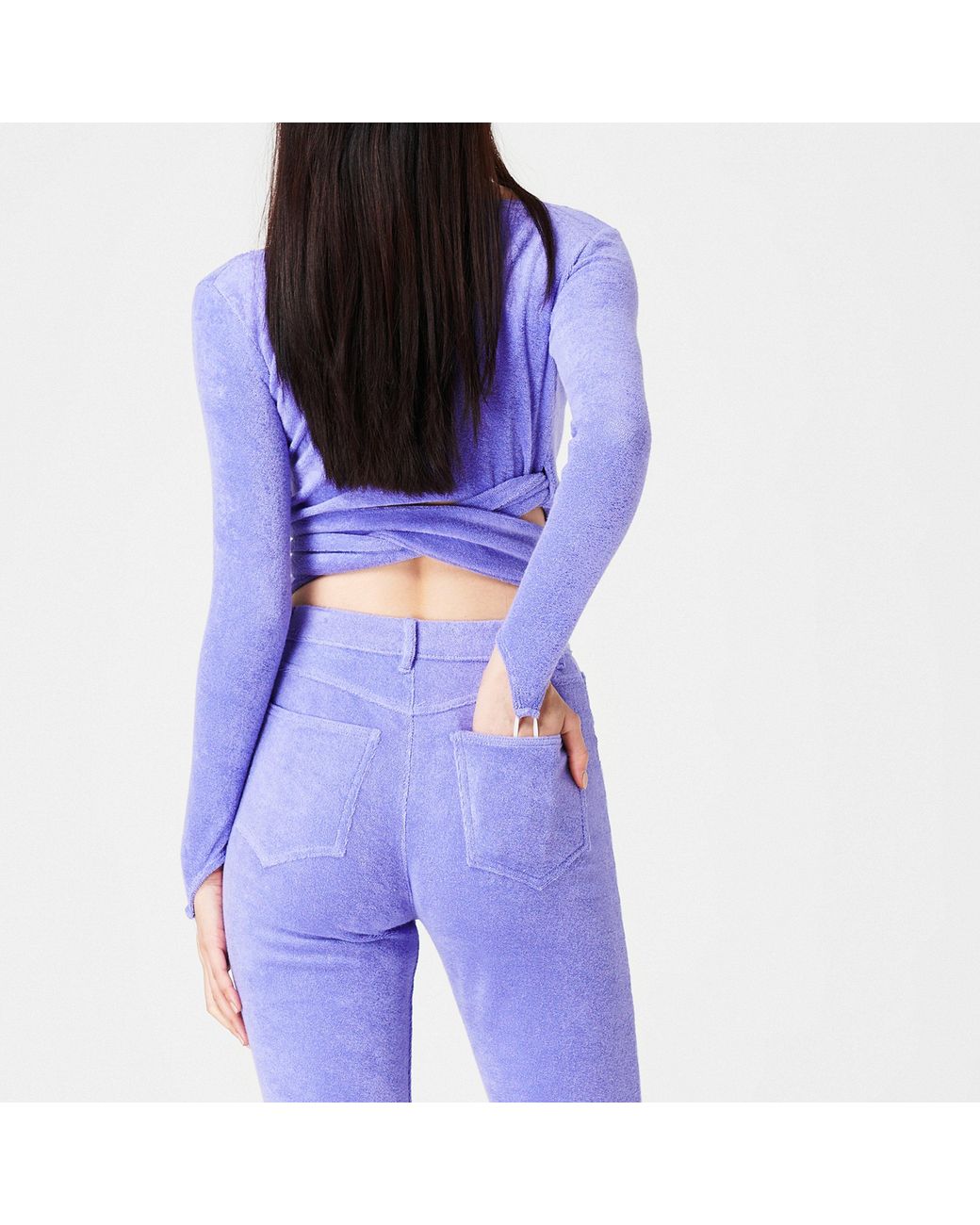 Maisie Wilen Blue Dramady Wrap Around Top
