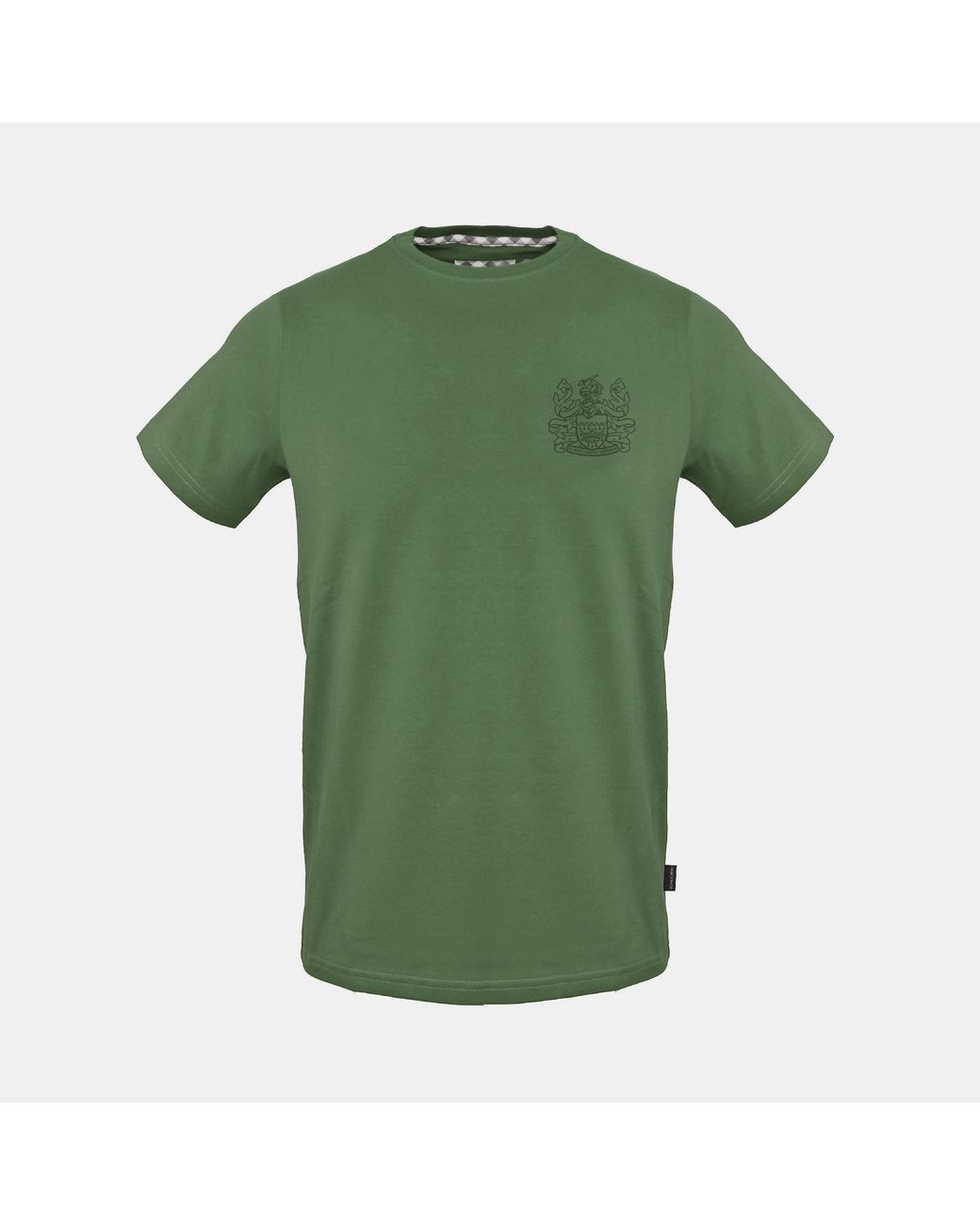 Aquascutum Green Cotton Short-Sleeve Crew-Neck T-Shirt for men