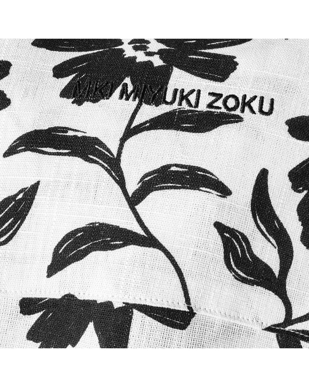MKI Miyuki-Zoku Black Floral Short Sleeve Bowling Shirt for men
