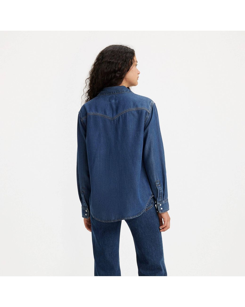 Levi's Blue Teodora Western Long-Sleeve Denim Shirt