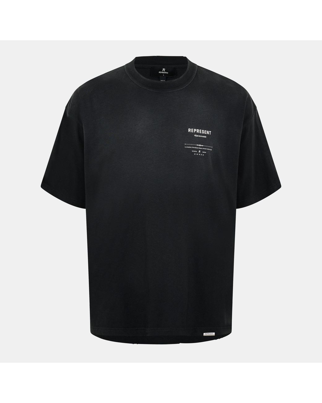 Represent Black Revere Manor Cotton Hemp Short Sleeve Oversized T-Shirt for men