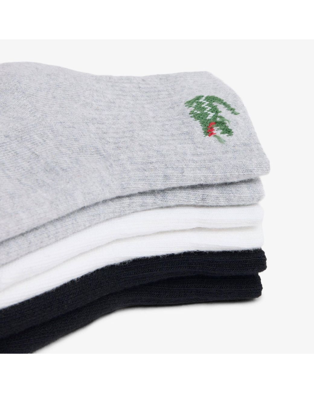 Lacoste Metallic Cotton Quarter Socks 6 Pack for men