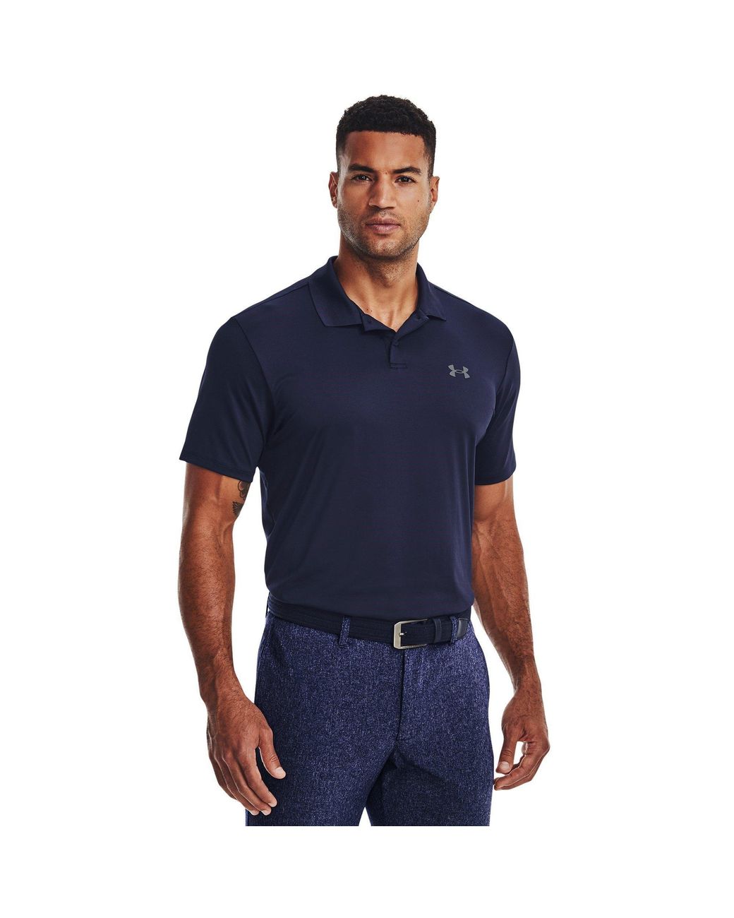 Under Armour Blue Matchplay Logo Loose Polo Shirt for men