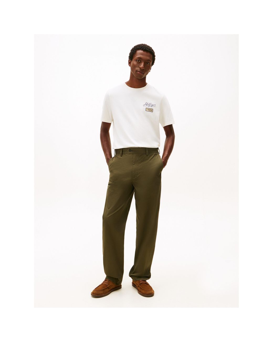 Tommy Hilfiger White Modern Athletic Badge T-Shirt for men