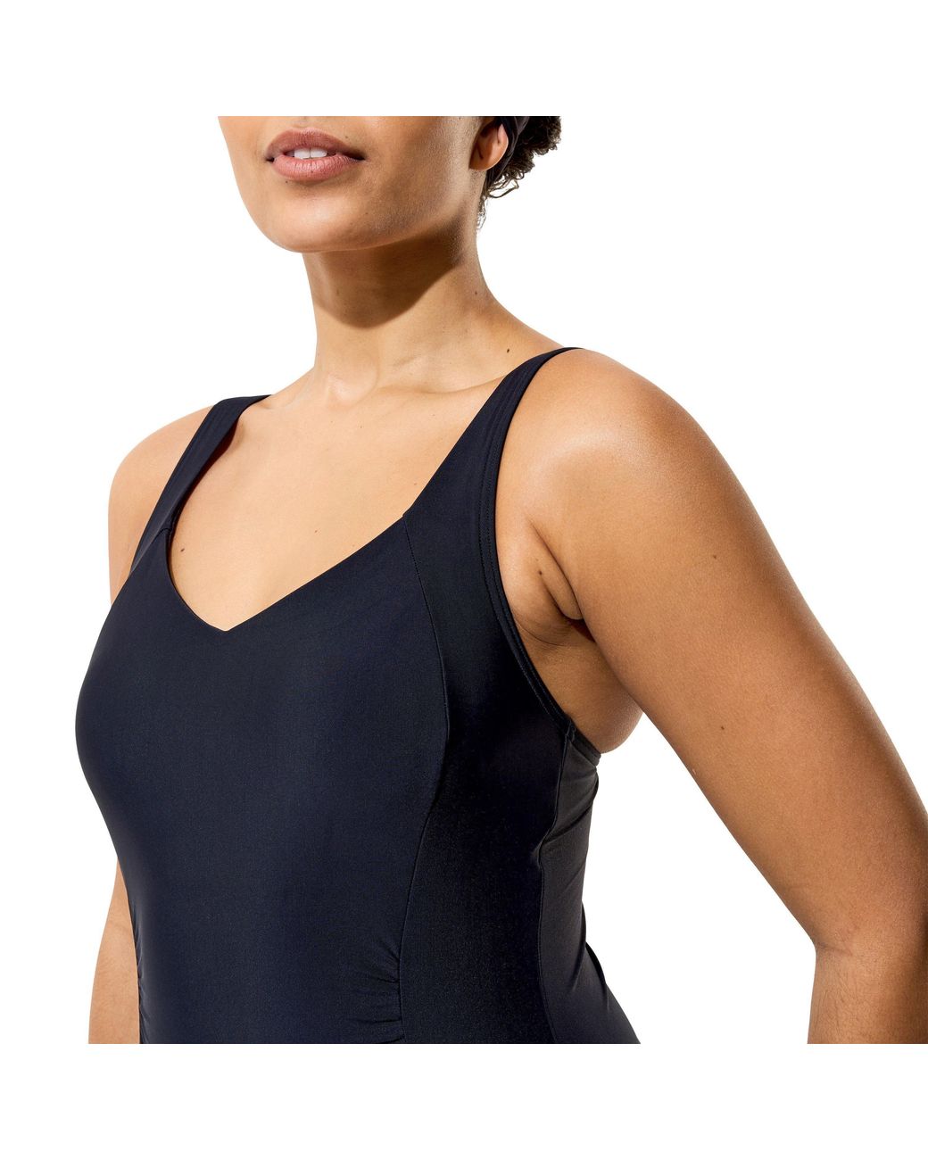 Speedo Blue Shirred Contour One-Piece Swimsuit