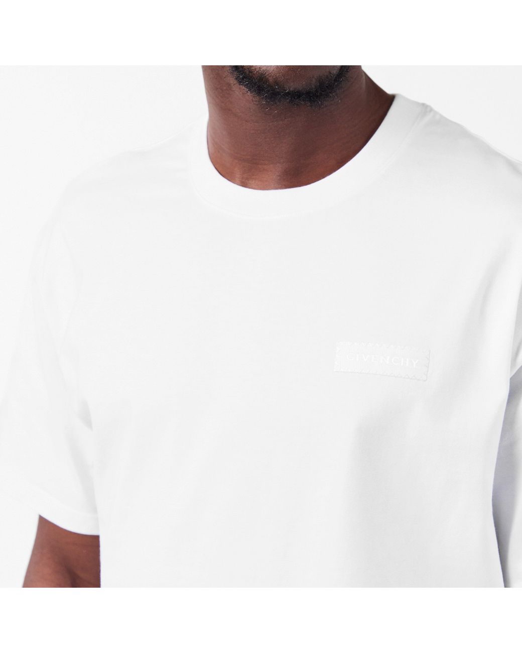 Givenchy White Logo Patch T-Shirt for men