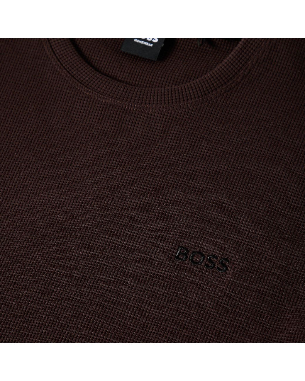 Boss Brown Bodywear Waffle T-Shirt With Structured Design for men