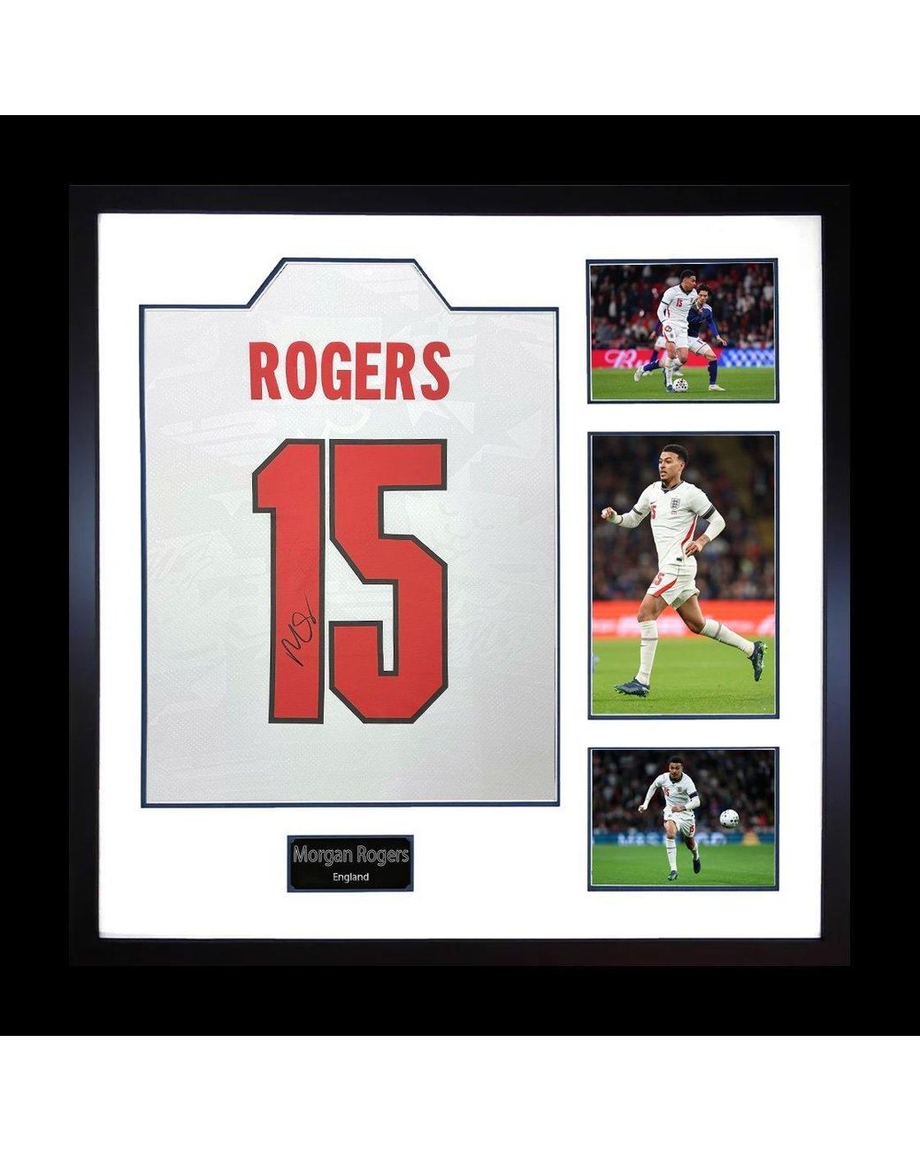 The Fan Cave White Morgan Rogers Signed England Home Shirt Elite