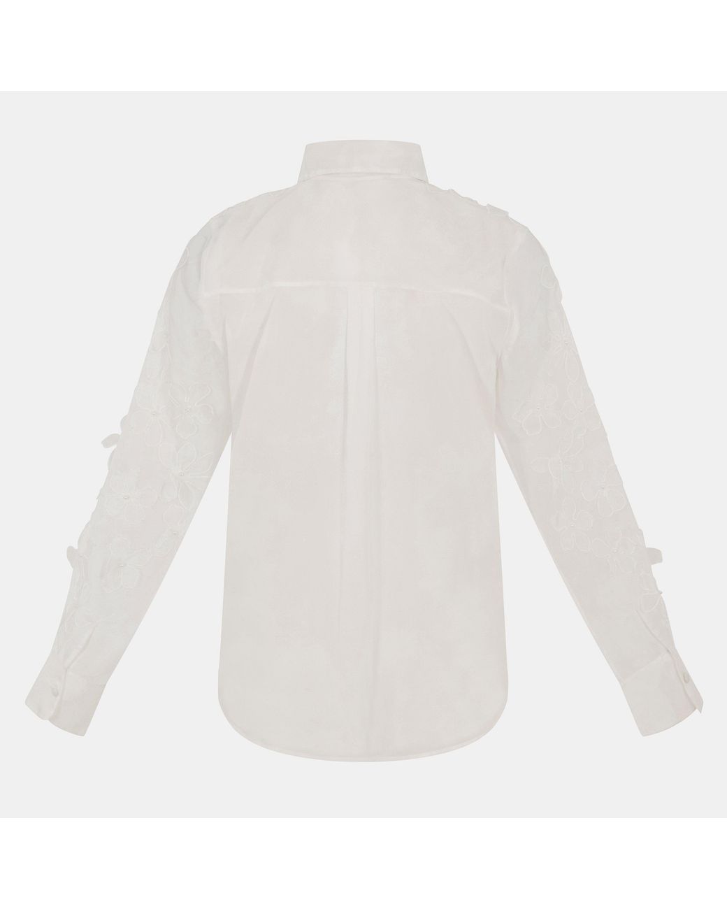 French Connection White Camden Floral Embellished Long Sleeve Blouse