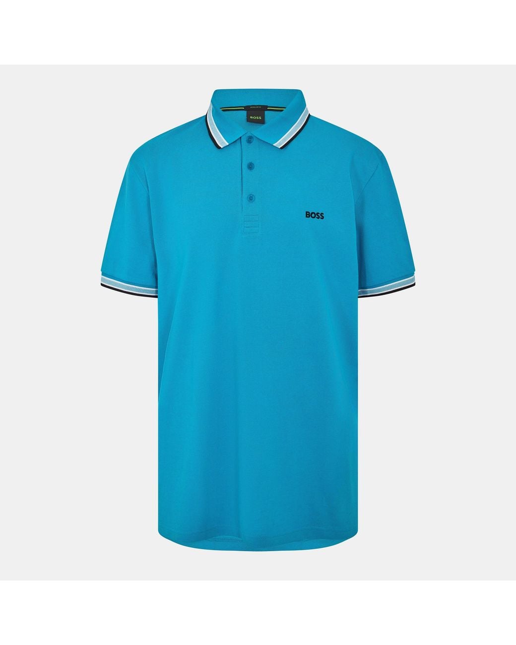 Boss Blue Performance Short Sleeve Polo Shirt With Logo Detail for men