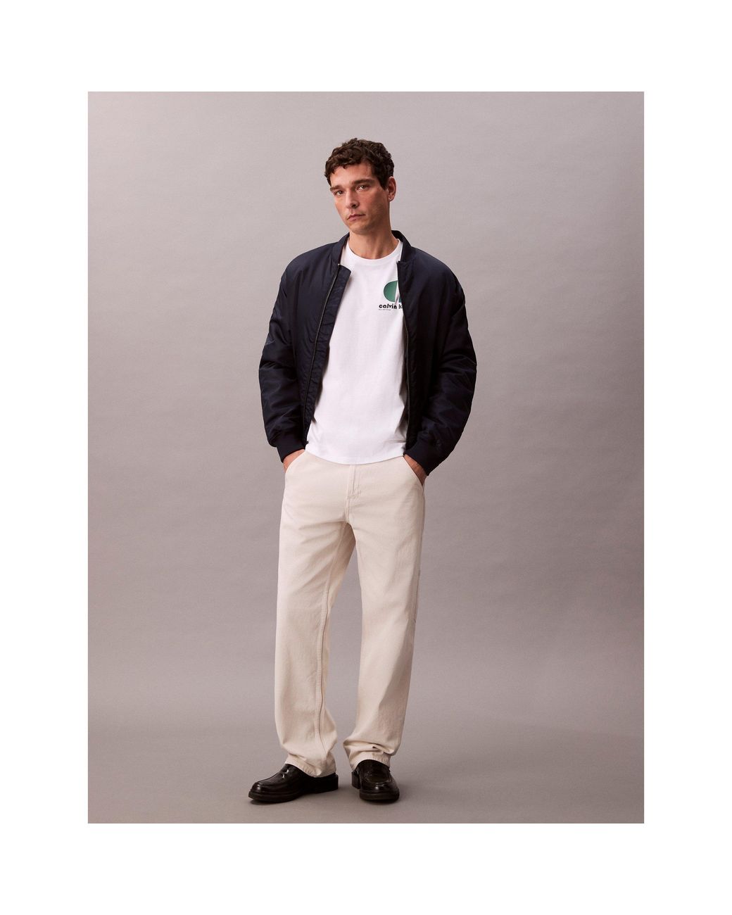Calvin Klein White Graphic Logo T-Shirt for men