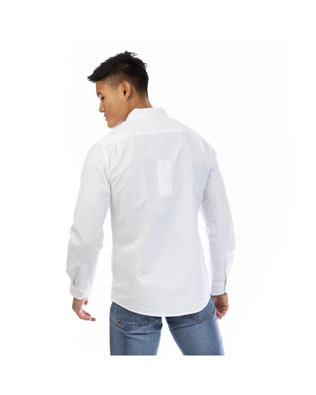 Peter Werth White Long Sleeve Plain Shirt for men