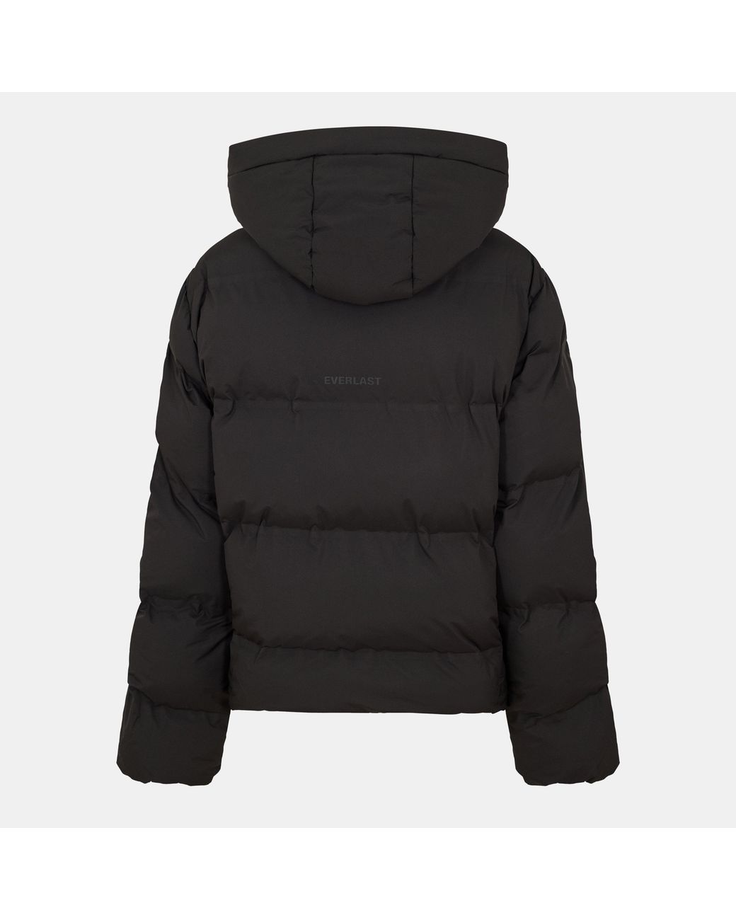 Everlast Black Water Resistant Windproof Detachable Hood Long Sleeve Puffer Jacket