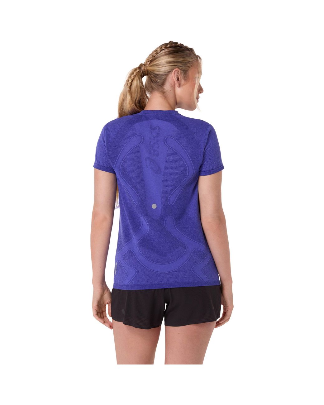 Asics Blue Road Seamless Short Sleeve Performance Running Top