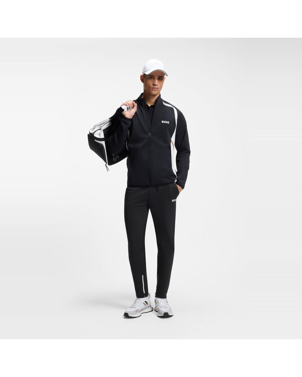 Boss Black Spin Logo Crew-Neck Long-Sleeve T-Shirt for men